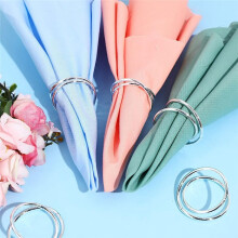 36Pcs Metal Spiral Napkin Ring Buckles Simple Napkin Rings for Weddings Reception Dinner Party Buffet Table Decor Silver
