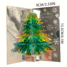 (3D Christmas Tree) [3D-Glitzer-Weihnachts-Popup-Karte] 3D-Glitzer-Weihnachtsbaum-Popup-Karte – Frohe Weihnachtsgrüße, perfektes Feiertags- und