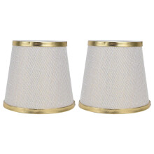 Lampshade for E14 Bulbs Cloth and Iron Material Soft Light Beige White with Gold Edging Pendant Wall Lamp