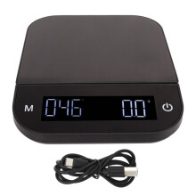 Electric Coffee Scale with Brushed Metal Platform, High Precision Sensor for Coffee Roasting and Baking, Tare Function