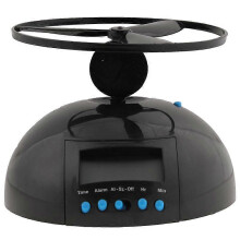 Propeller Alarm Clock That Flies on Alarm, Black Creative Clock with Removable Flying Propeller, Requires 5x AA Batteries, 14cm Diameter