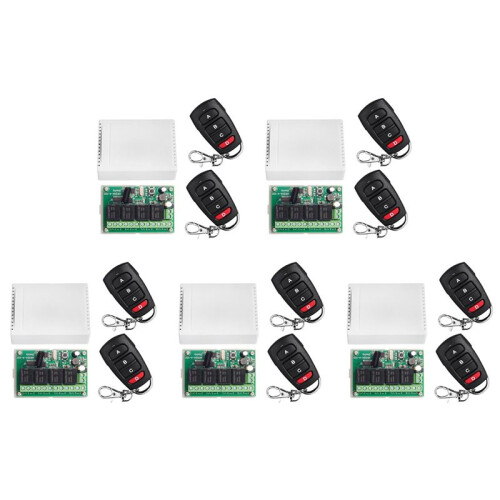 5X DC12V 24V 4CH Remote Control  433M Receiving Control Four-Way Relay Module