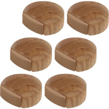 Zelfklevende deurstopper (6 stuks), naturel eikenhout, boren niet nodig voor snelle installatie op laminaatvloeren.