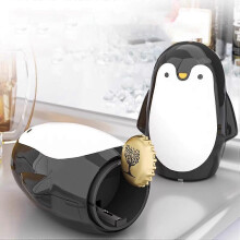 Flesopener met één klik en magnetische sluiting, pinguïnvormige opener voor eenvoudig gebruik thuis en onderweg.
