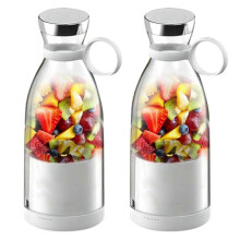 Vaso exprimidor portátil de seguridad con base de motor desmontable, botella de 420 ml sin BPA, 6 cuchillas para zumos frescos, 2 unidades.