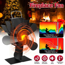 Heat Powered Stove Fan with 5 Blades, Quiet Operation 35dB for Improved Heat Circulation on Wood, Gas, Pellet Stoves