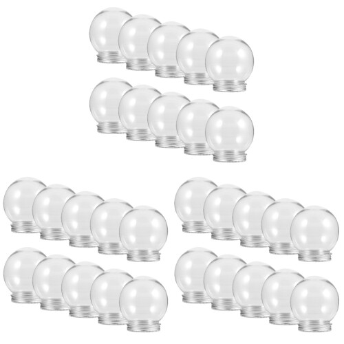 30Pièces Boules À Neige Transparentes Argentées DIY 2