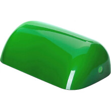 Green Glass Shade for Desk Banker Lamps, Lightweight Real Glass, Fits 12mm Arm