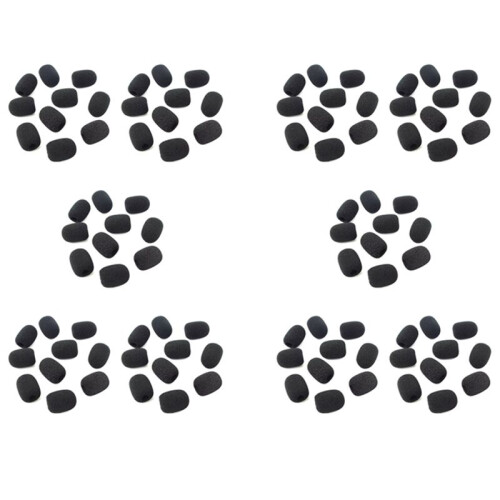 1000Pcs Microphone Headset Grill Windshield Sponge Foam Black Mic Cover 30mmx8mm