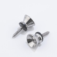 Chrome Guitar Strap Locks and Buttons with Screws for Acoustic Electric Bass Ukulele Secure Fit