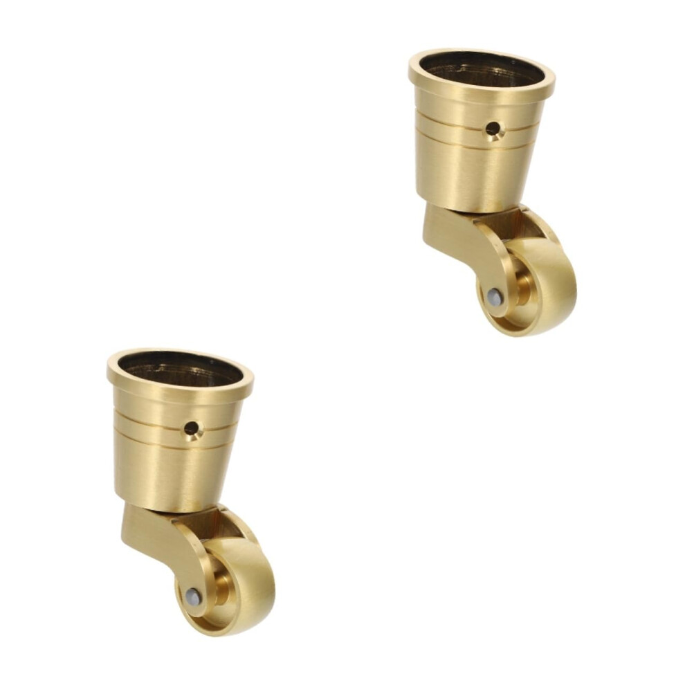 2Pcs Heavy Duty Brass Furniture Casters, Smooth Quiet Rolling Swivel Wheels For Sofa And Chair Legs 9073542438083