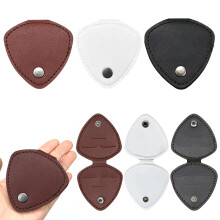 Leather Guitar Pick Holder Case with 6 Slots, Secure Pick Storage and Quick Access Strap Attachment