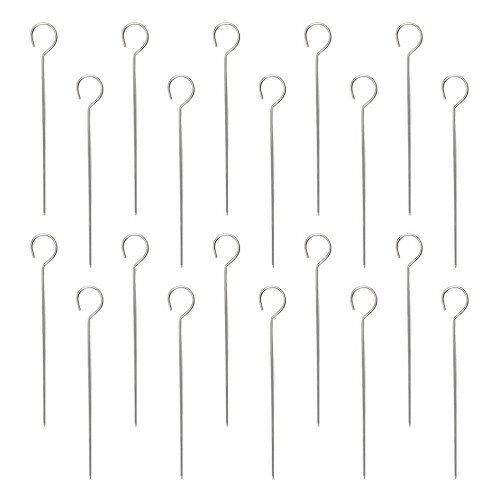 100Pièces Brochettes Métalliques Argentées Pour Viande Bbq 2