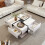 （78x78x36cm, White）Coffee table, 4 drawers, storage space at the bottom 2