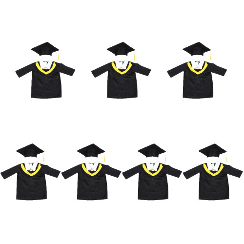 7Ensembles Robe D'académie Polyester Colorée Chapeau 2