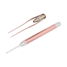 Kit di Cuffie Leggere in Oro Rosa con LED, Alluminio Lega, Batterie AAA & LR41