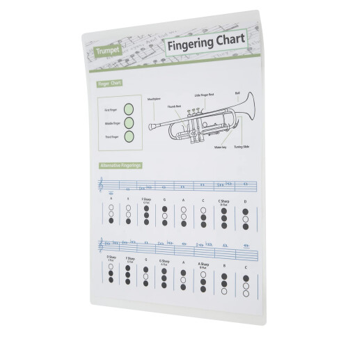 Trumpet Fingering Chart Small Note Guide Clear Reference Durable Art Paper for Beginners 2