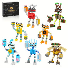 (LC0046) 7-in-1-Monster-Freunde-Bauset, 639-teilige Kunststoffblöcke, kreatives DIY-Spielzeugmodell, pädagogisches Konstruktionsspiel