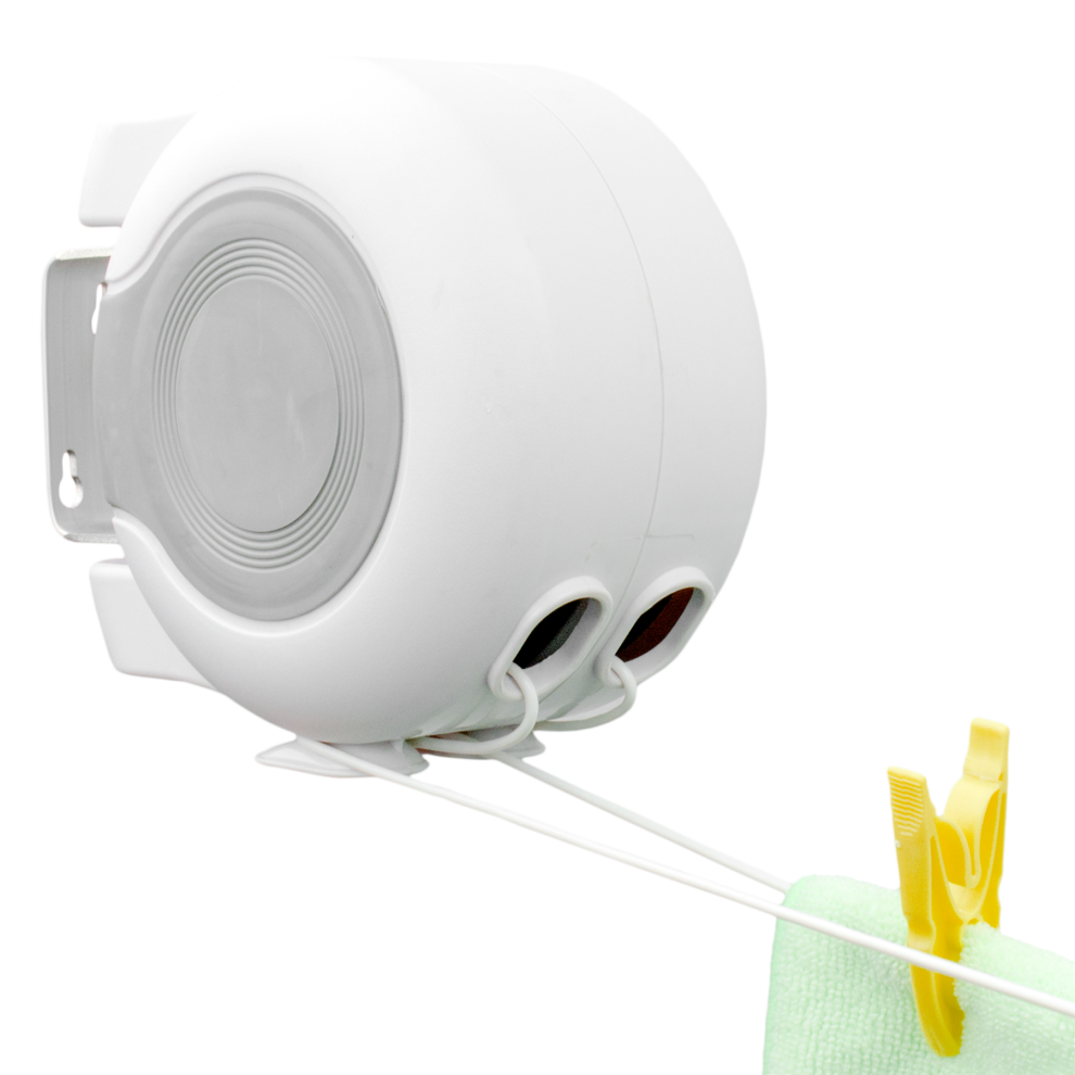 Kct (15 X 2 (30M)) Twin Wall Mountable Retractable Washing Line