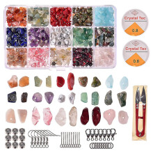 Edelsteenparels voor zelfgemaakte sieraden, diverse kleuren natuurstenen, set voor het maken van handgemaakte armbanden en kettingen met hangers