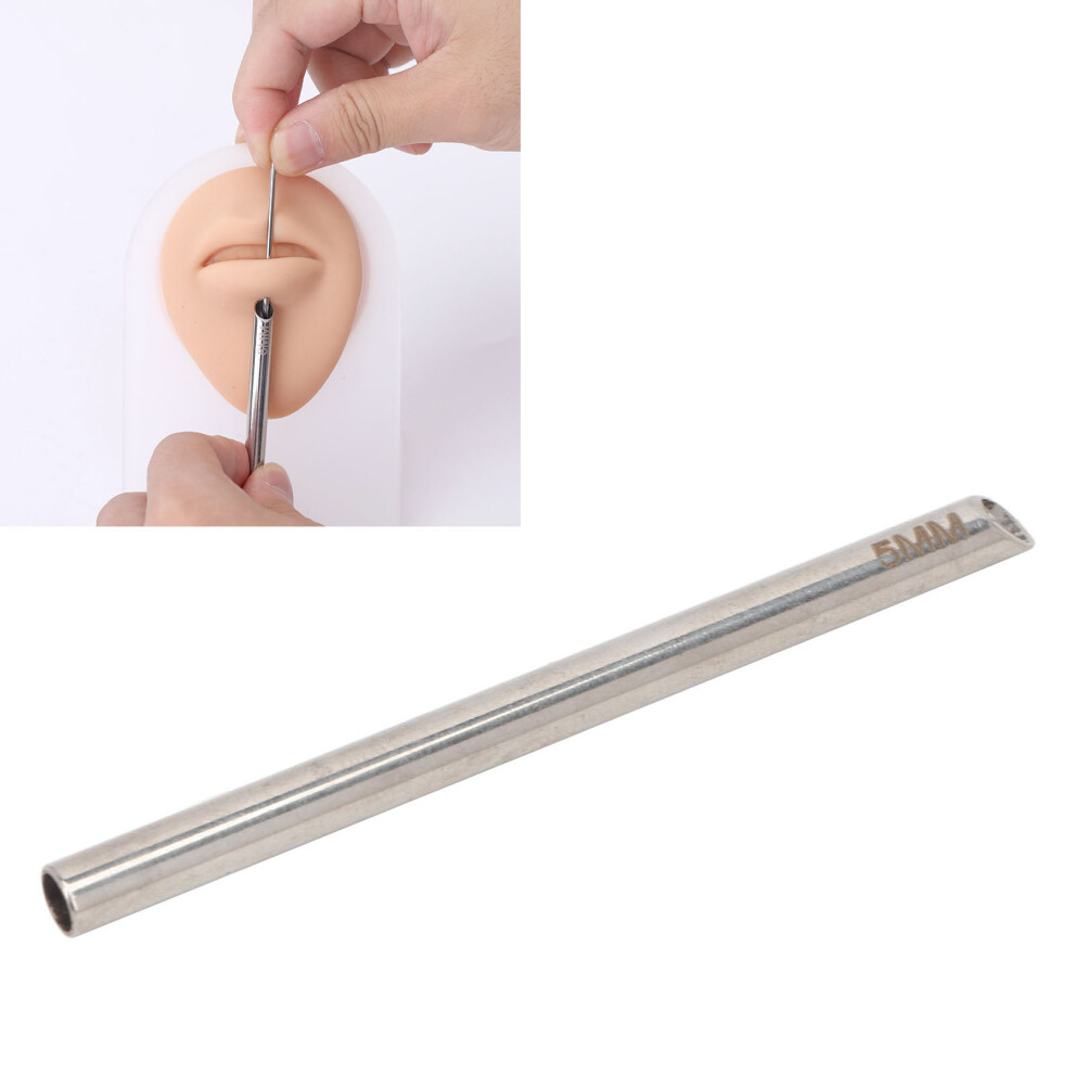 5pcs Medical Grade Stainless Steel Piercing Receiving Tubes 7.5cm
