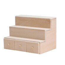 Soporte de exhibición de madera para maquetas a escala 1:12, estante de exhibición de 11 x 7,8 x 7,9 cm con delicada artesanía, color madera.