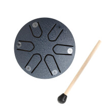 Mini Steel Tongue Drum 6 Note, Durable Steel Body with Clear Melodic Tones for Meditation and Camping