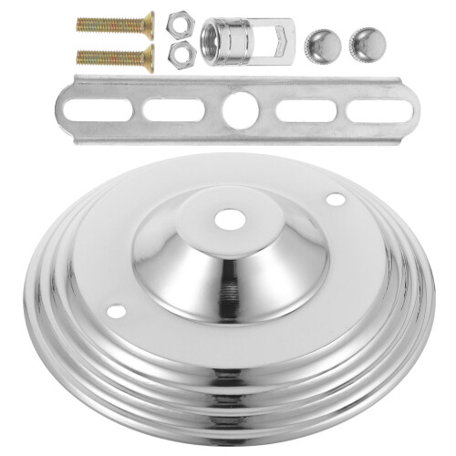 4Sets Silver Iron Ceiling Light Canopy Plates for Lamps 1