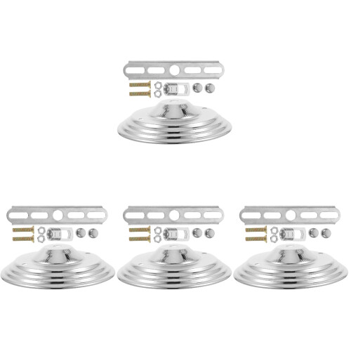 4Sets Silver Iron Ceiling Light Canopy Plates for Lamps 2