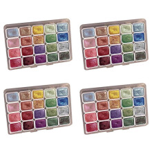 4X Juego de Pintura de Acuarela de 20 Colores, Juego de Pintura de Acuarela Metálica, Caja de Pintura Sólida de Acuarela con Brillo,(1ML-A)