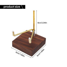 Walnut Display Stand with Brass Columns Silicone Feet, Two-Piece Set for Mineral Specimen, Crystal, Geode, Home Décor Mantelpiece