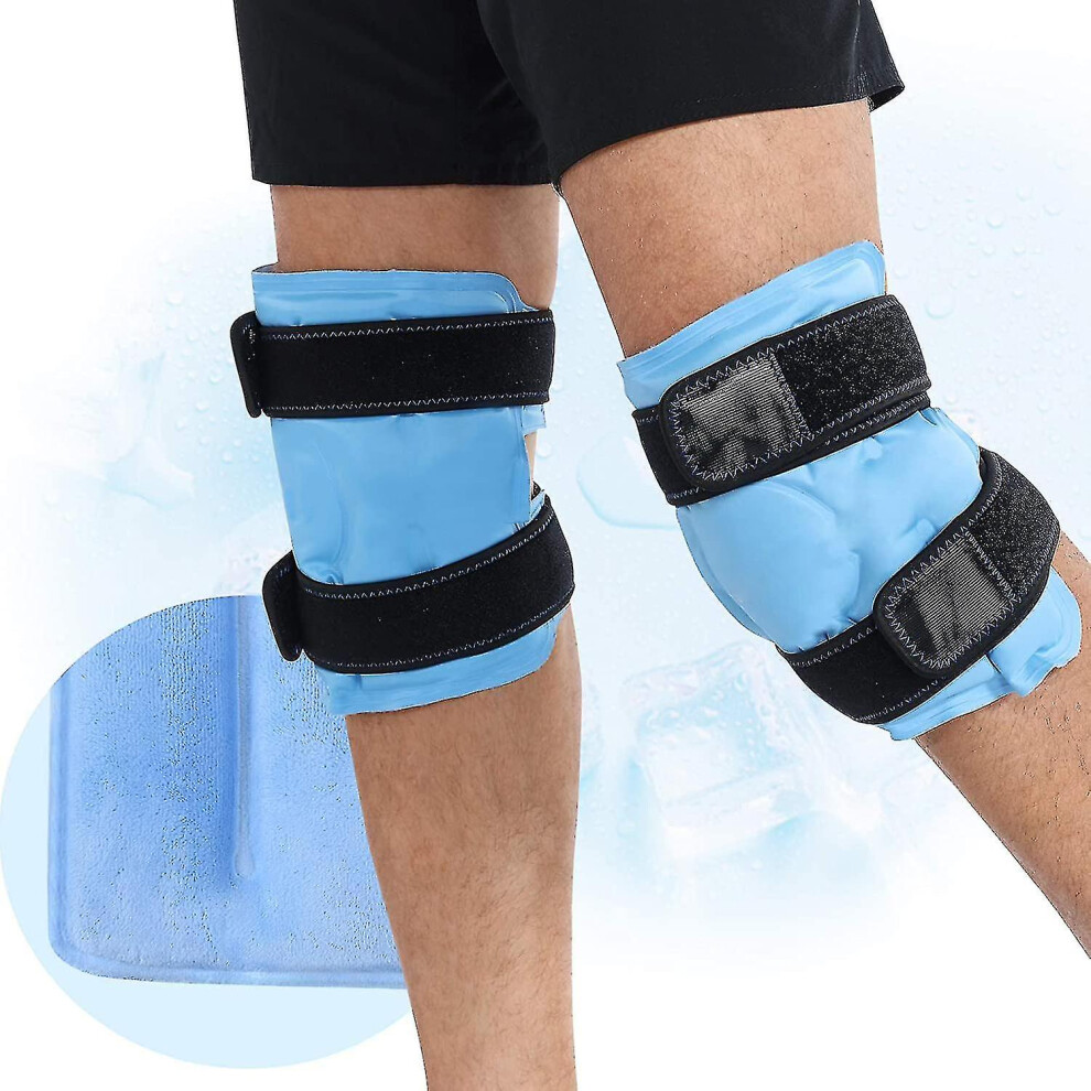 Reusable Hot Cold Gel Ice Pack for Knees Shoulders, Flexible Large Pain Relief Pack for Sports Injuries Swelling