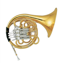 Professional Double French Horn F/Bb 4Key Brass with Gold Lacquer Finish and Accessories