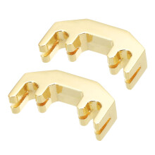 Gold Metal Violin Mute 2 Pack, Claw Shape Bridge, Noise Reduction for 1/2 3/4 4/4 Size