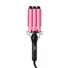 Triple Barrel Wave Maker for Dry Hair, 22mm Ceramic Coated Curler with 2 Heat Settings 170C 210C, Fast Heat Up for Salon Style at Home