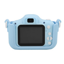 Speelgoedcamera voor kinderen met 12MP camera's aan de voor- en achterkant, 2,0 inch IPS-scherm en zachte siliconen behuizing.