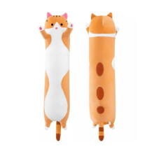 Brinquedo de Pelúcia, Travesseiro de Gato Bege de 70cm para Cama e Lar, Companheiro de Carinho de Pele Amigável