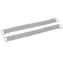 Set di fibbie in rame con strass e pietre argentate, lunghezza personalizzabile, ideali per decorare abiti e scarpe, 2 pezzi.