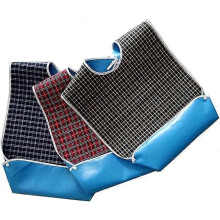 Waterproof Dining Bibs for Adults, 3 Pack, Machine Washable Polyester Cotton with Velcro
