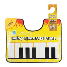 Tappetino musicale da bagno in plastica con mini libro di spartiti, spegnimento automatico, tastiera riutilizzabile per WC, 82,5*69,4 cm