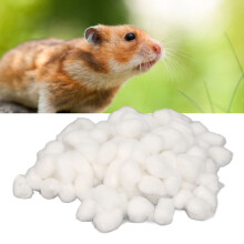 Soft White Hamster Cotton Balls - Winter Warm Bedding for Small Animals