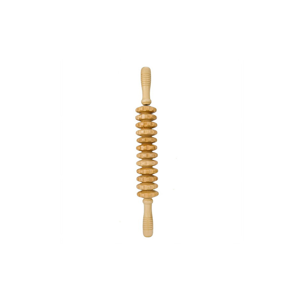 Wooden Body Sculpting Massager for Lymphatic Drainage, Anti Cellulite Solid Wood Roller with 12 Nodes