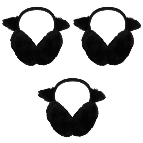 3Pcs Black Winter Mask Earmuffs Warm Breathable Face 2