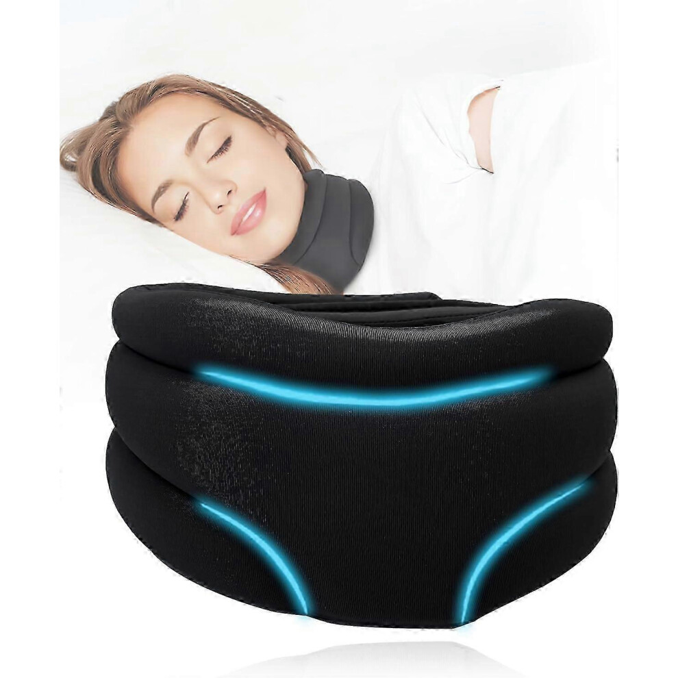 Adjustable Foam Neck Brace for Sleeping - Snoring Reduction and Cervical Support, Soft Comfort Unisex Pillow
