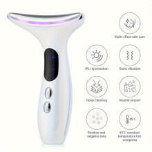 High-Frequency Facial Massager with LED Photon Therapy, USB Rechargeable for Neck Face Care, 7 Light Colour Modes