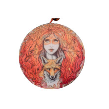 Shamanic Drum Red Native American Moon Drum with Stick for Meditation and Spiritual Music