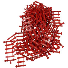 Ensemble de clôture décorative pour pots de fleurs de jardins miniatures, rouge foncé, 50 pièces en plastique emboîtables