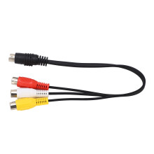 Câble adaptateur vidéo Mini DIN 7 broches vers 3 RCA, 30 cm, blanc