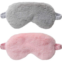 Zijden slaapmaskerset (2 stuks), ademend en huidvriendelijk, zacht pluche met katoenen vulling voor een diepe slaap en verlichting van droge ogen.