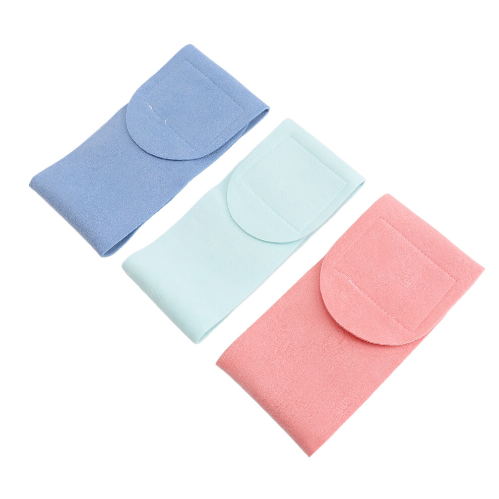 Blue/Pink/Cyan 3Pcs Neck Wrinkle Pad Set, Soft Washable Gel Patches In